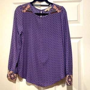 Long sleeve purple blouse